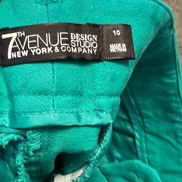 Teal Straight-Leg Crop Pants Capris Size 10 Women - Picture 7 of 7